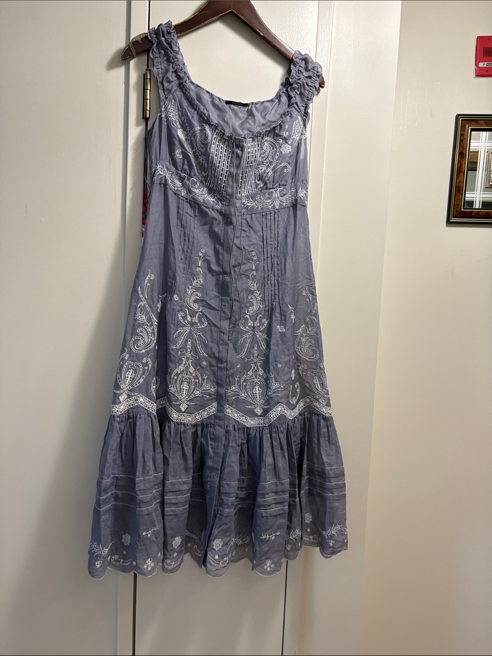Elie Tahari Women's Lavender Embroidered Sundress
